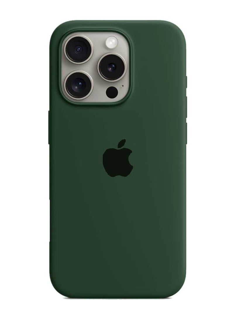 Apple iPhone 16 Pro Max 2024 Premium Soft Liquid Silicone Case Cover - Dark Green